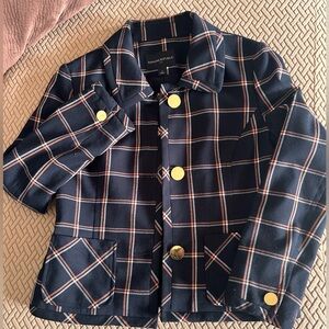 Banana Republic Navy Checkered Blazer